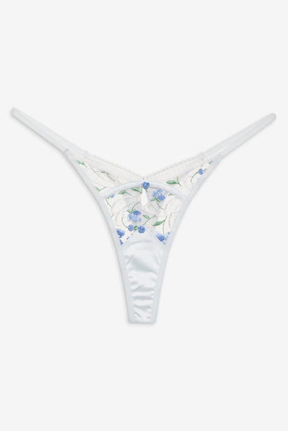 Festival Rose Thong Panty - Blue | For Love and Lemons