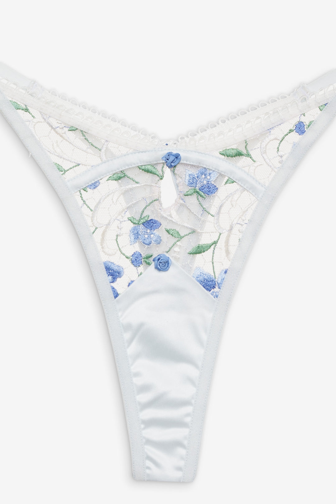 Festival Rose Thong Panty - Blue | For Love and Lemons