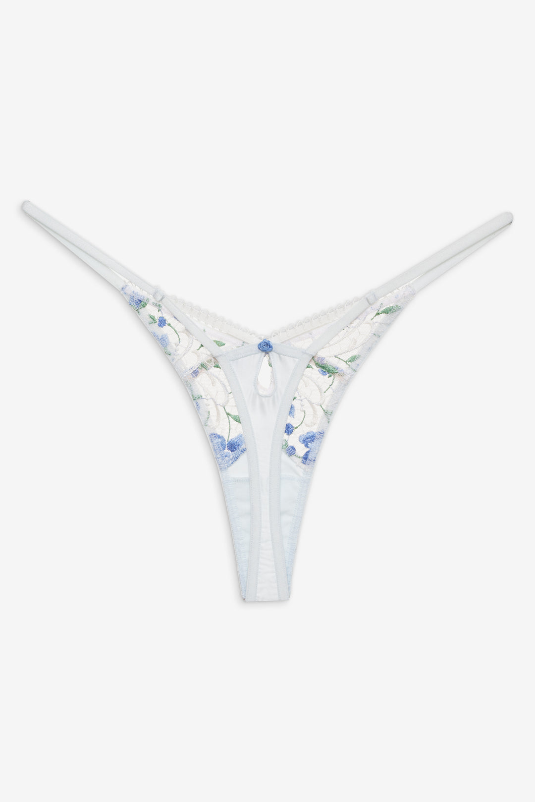 Festival Rose Thong Panty - Blue | For Love and Lemons