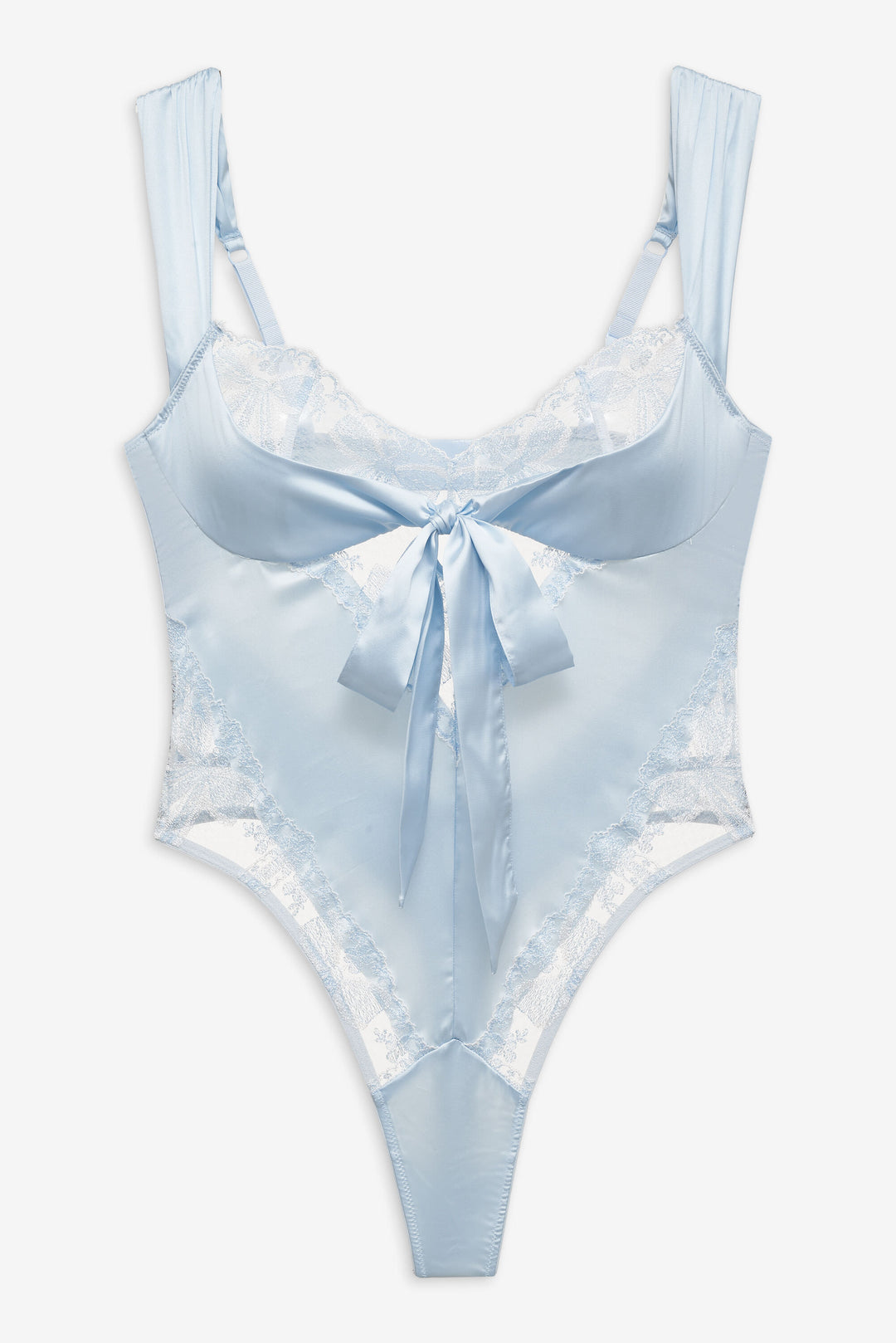 Blair Bow Bodysuit - Blue | For Love and Lemons