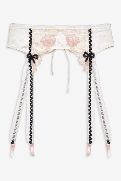 Evie Floral Garter Belt - Cream | For Love and Lemons