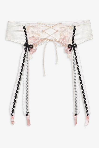 Evie Floral Garter Belt - Cream | For Love and Lemons