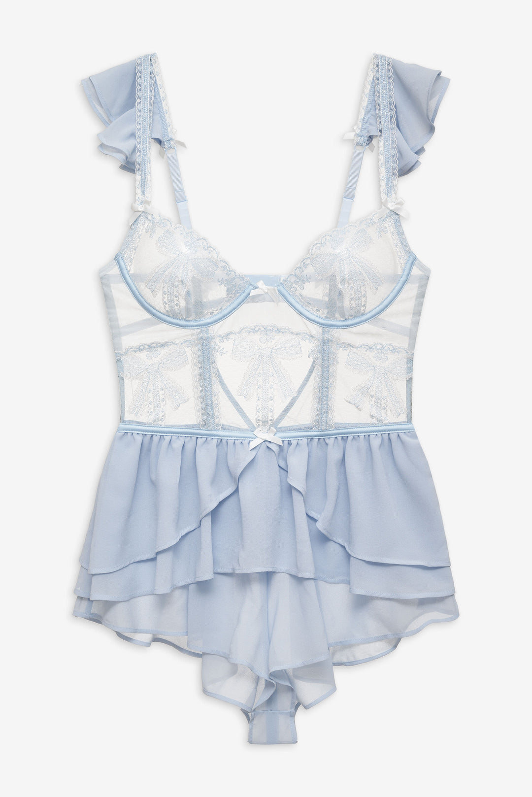 Blair Bow Romper - Blue | For Love and Lemons