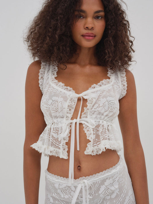Antique Store Lace Top - White | For Love and Lemons