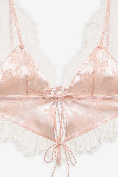 Audrey Jacquard Top - Peach | For Love and Lemons