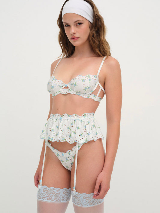 Budding Blossom Garter Belt - White | For Love and Lemons