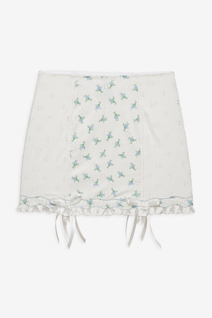 Budding Blossom Garter Skirt - White | For Love and Lemons