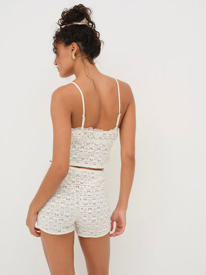 Reba Sleep Boyshort - White | For Love and Lemons