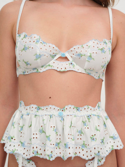 Budding Blossom Underwire Bra - White | For Love and Lemons
