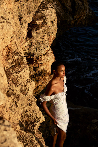 Sweet Escape Midi Slip Dress - White | For Love and Lemons