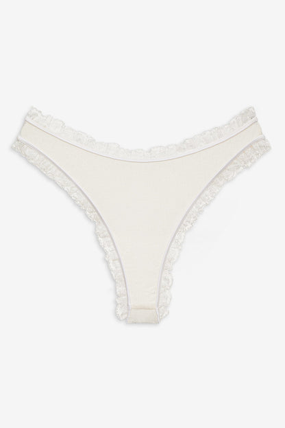 Romy Cheeky Panty - White | For Love and Lemons