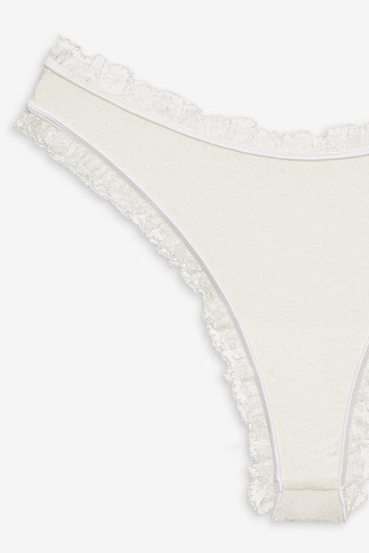 Romy Cheeky Panty - White | For Love and Lemons