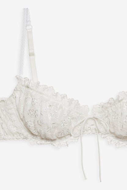 Layer Cake Chiffon Underwire Bra - White | For Love and Lemons