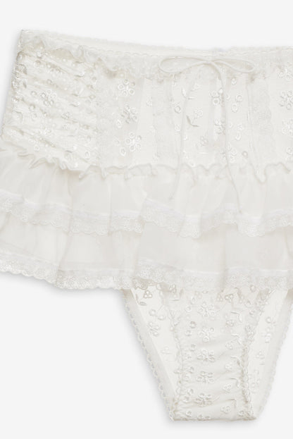 Layer Cake Chiffon Panty - White | For Love and Lemons
