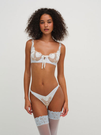 Pure Heart Thong Panty - White | For Love and Lemons