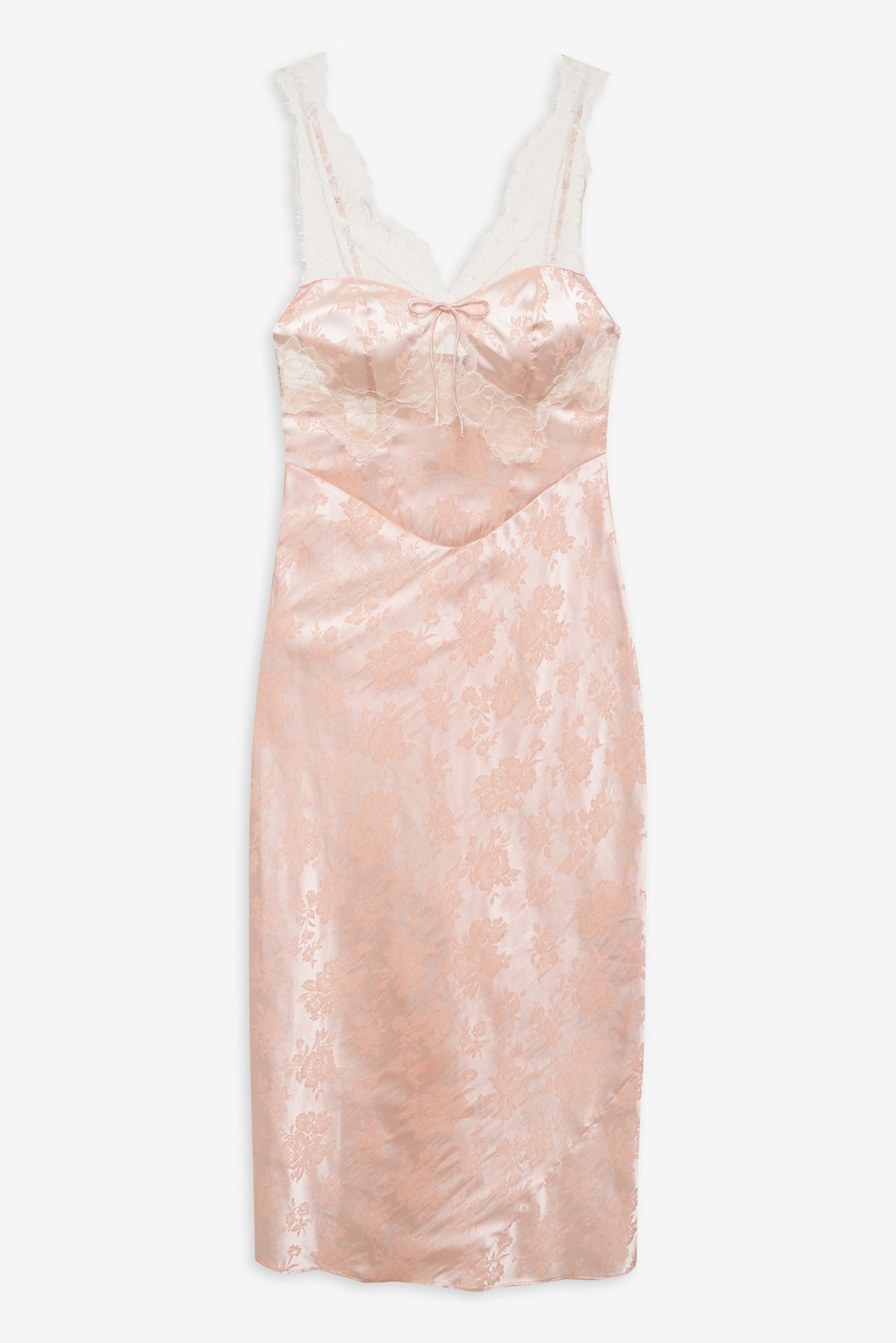 Audrey Jacquard Midi Slip - Peach | For Love and Lemons