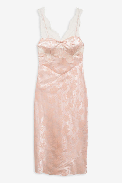 Audrey Jacquard Midi Slip - Peach | For Love and Lemons