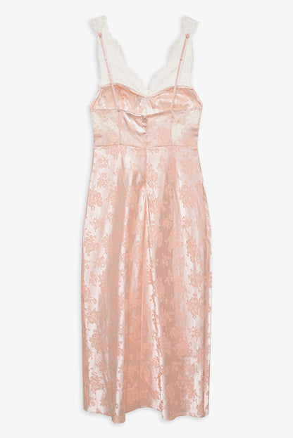 Audrey Jacquard Midi Slip - Peach | For Love and Lemons
