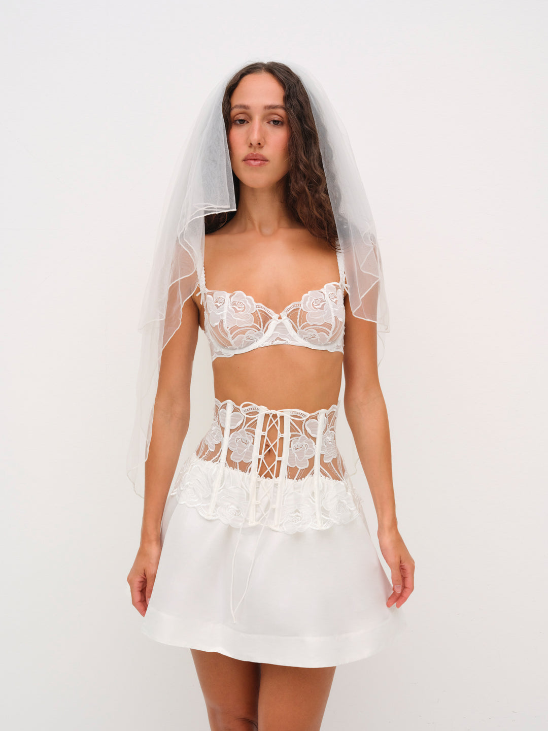 Blushing Blooms Underwire Bra - White | For Love and Lemons