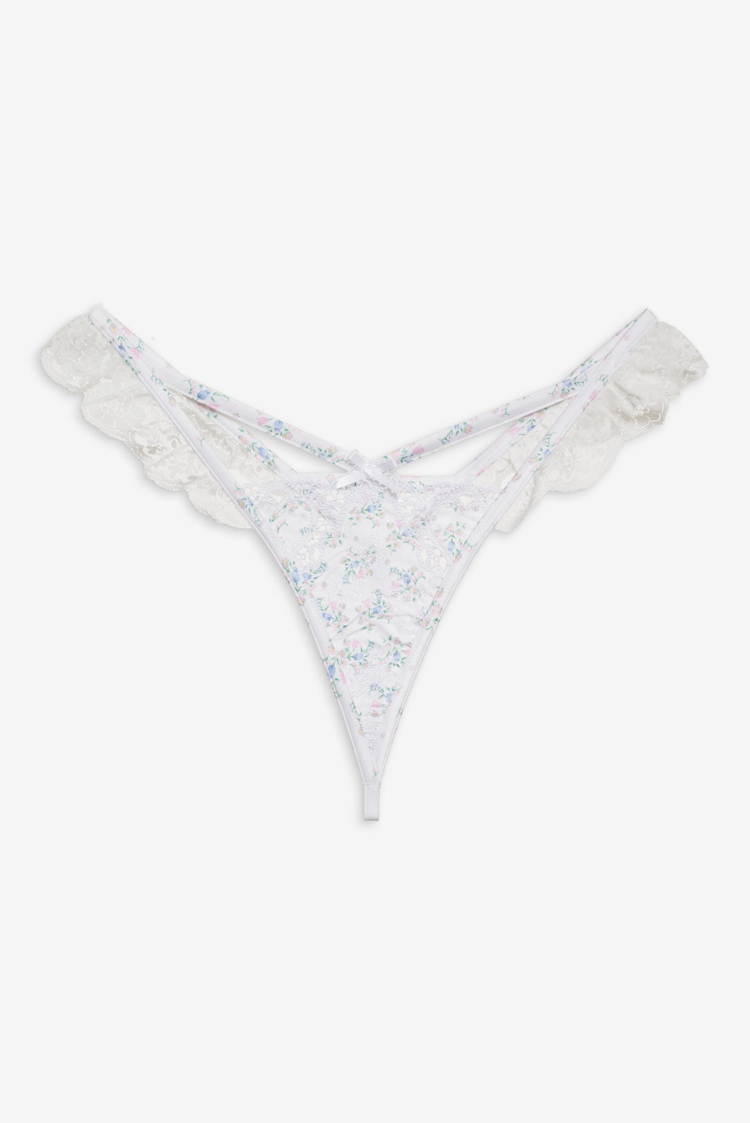 Sweet Escape Thong Panty - White | For Love and Lemons