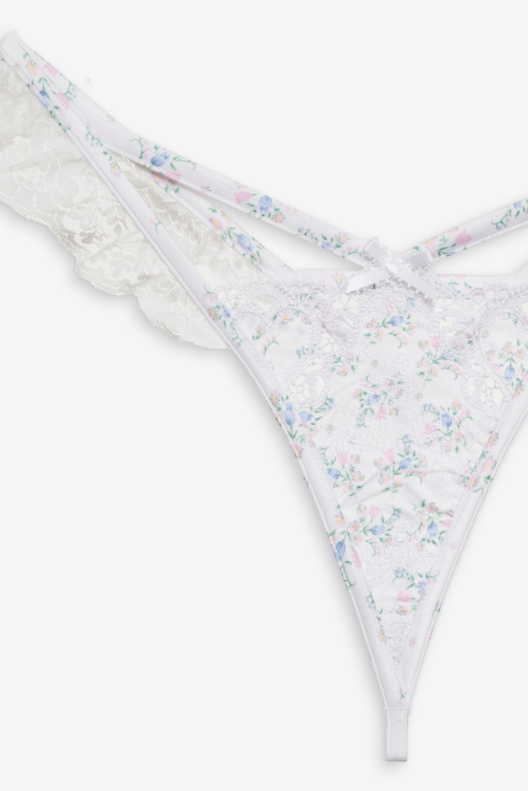 Sweet Escape Thong Panty - White | For Love and Lemons