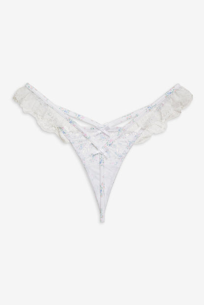 Sweet Escape Thong Panty - White | For Love and Lemons