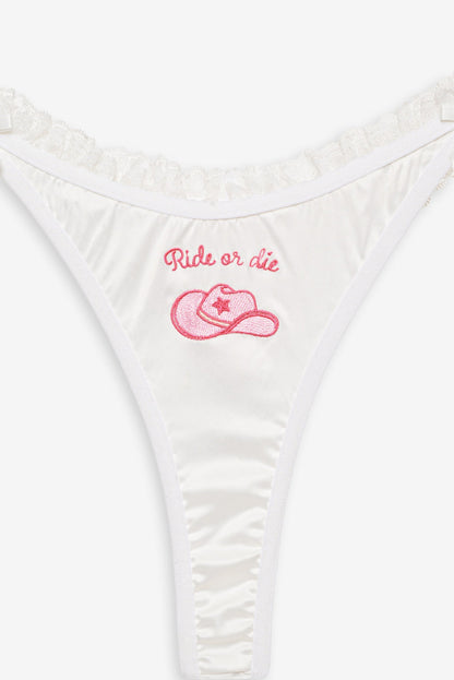 Bachelorette Thong Panty Pack - White | For Love and Lemons