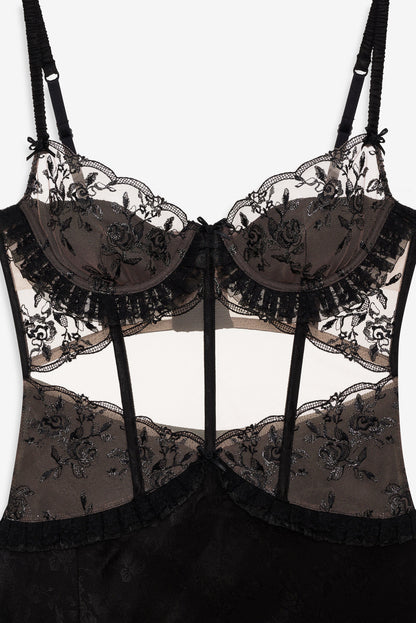 Sonia Maxi Slip Dress - Black | For Love and Lemons