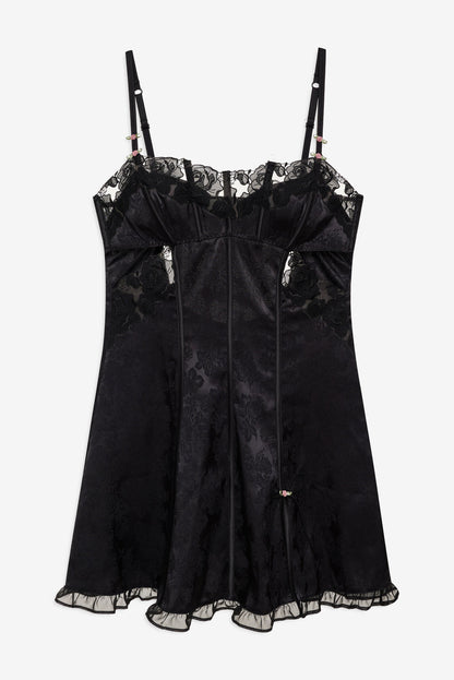 Blissful Blooms Slip Dress - Black | For Love and Lemons