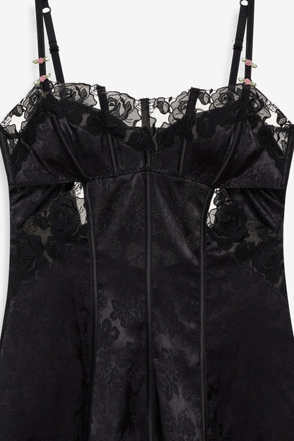 Blissful Blooms Slip Dress - Black | For Love and Lemons