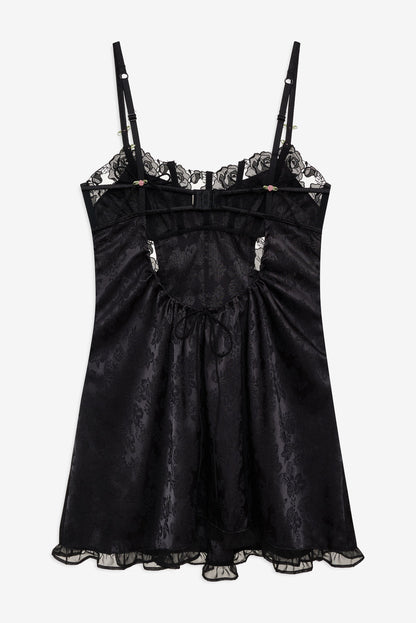Blissful Blooms Slip Dress - Black | For Love and Lemons