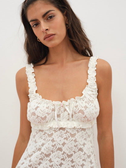 Cloud Lace Slip Dress - White | For Love and Lemons