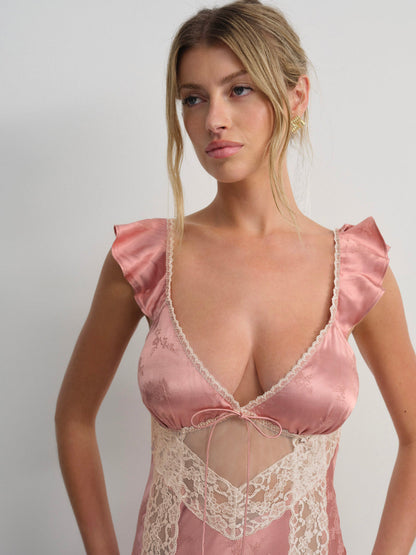 Juliet Midi Slip Dress - Terracotta | For Love and Lemons