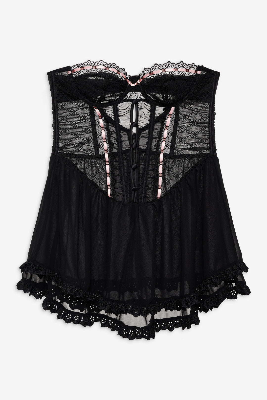 Elena Eyelet Slip Dress - Black | For Love and Lemons