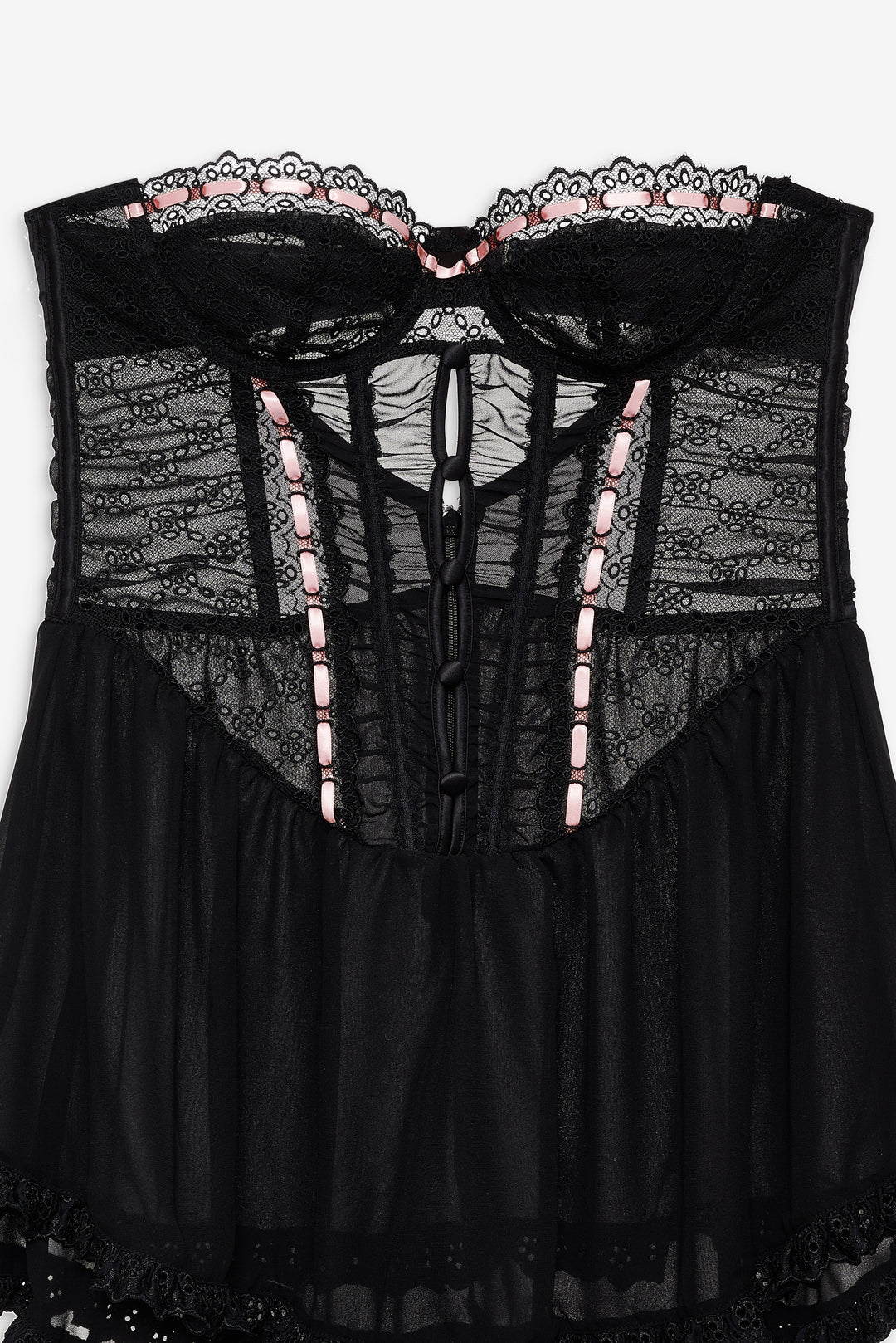 Elena Eyelet Slip Dress - Black | For Love and Lemons