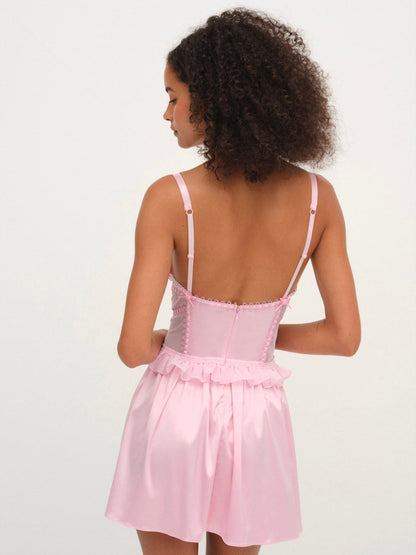 Ily Embroidered Slip Dress - Pink | For Love and Lemons