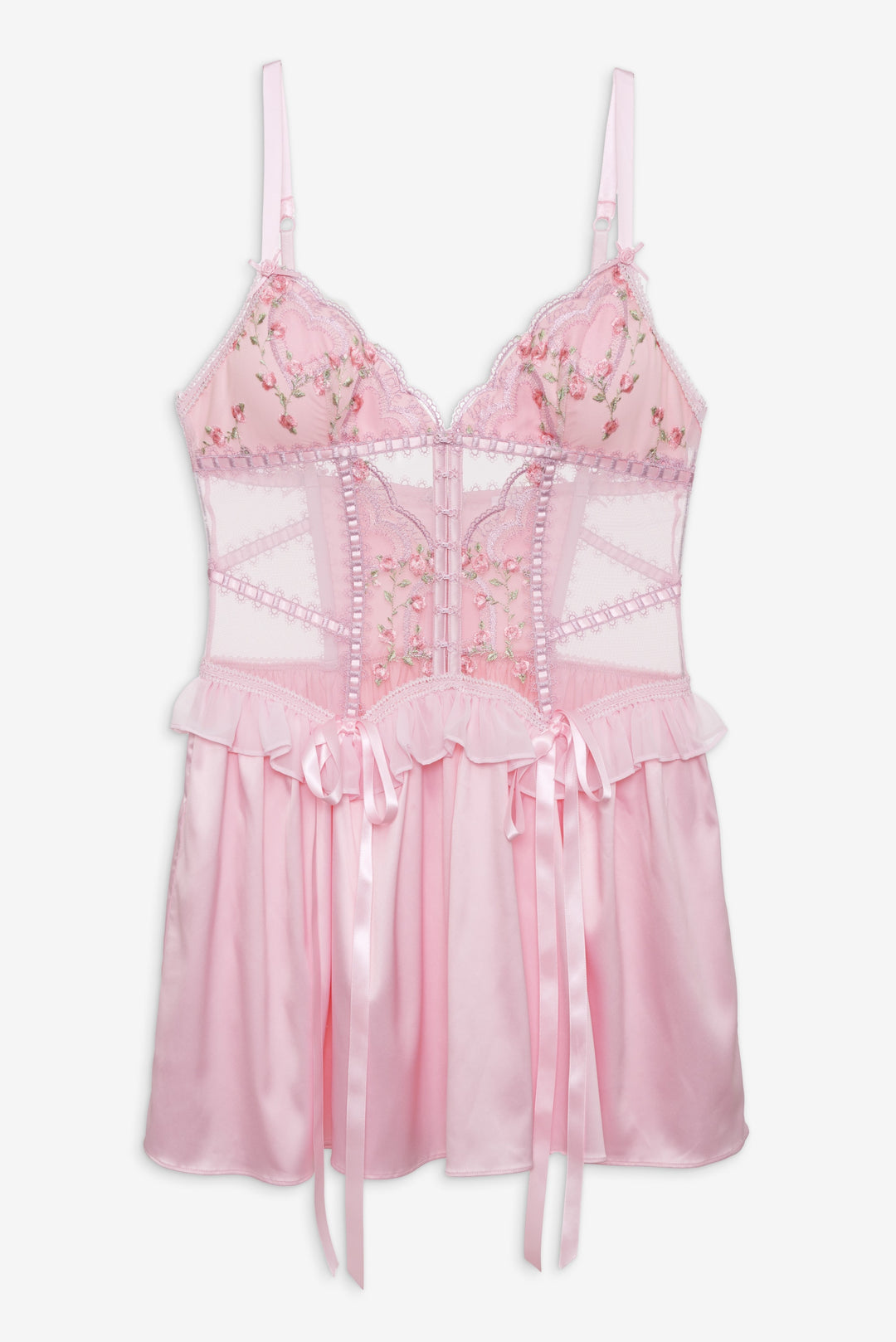 Ily Embroidered Slip Dress - Pink | For Love and Lemons