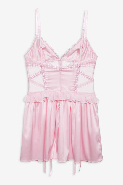 Ily Embroidered Slip Dress - Pink | For Love and Lemons