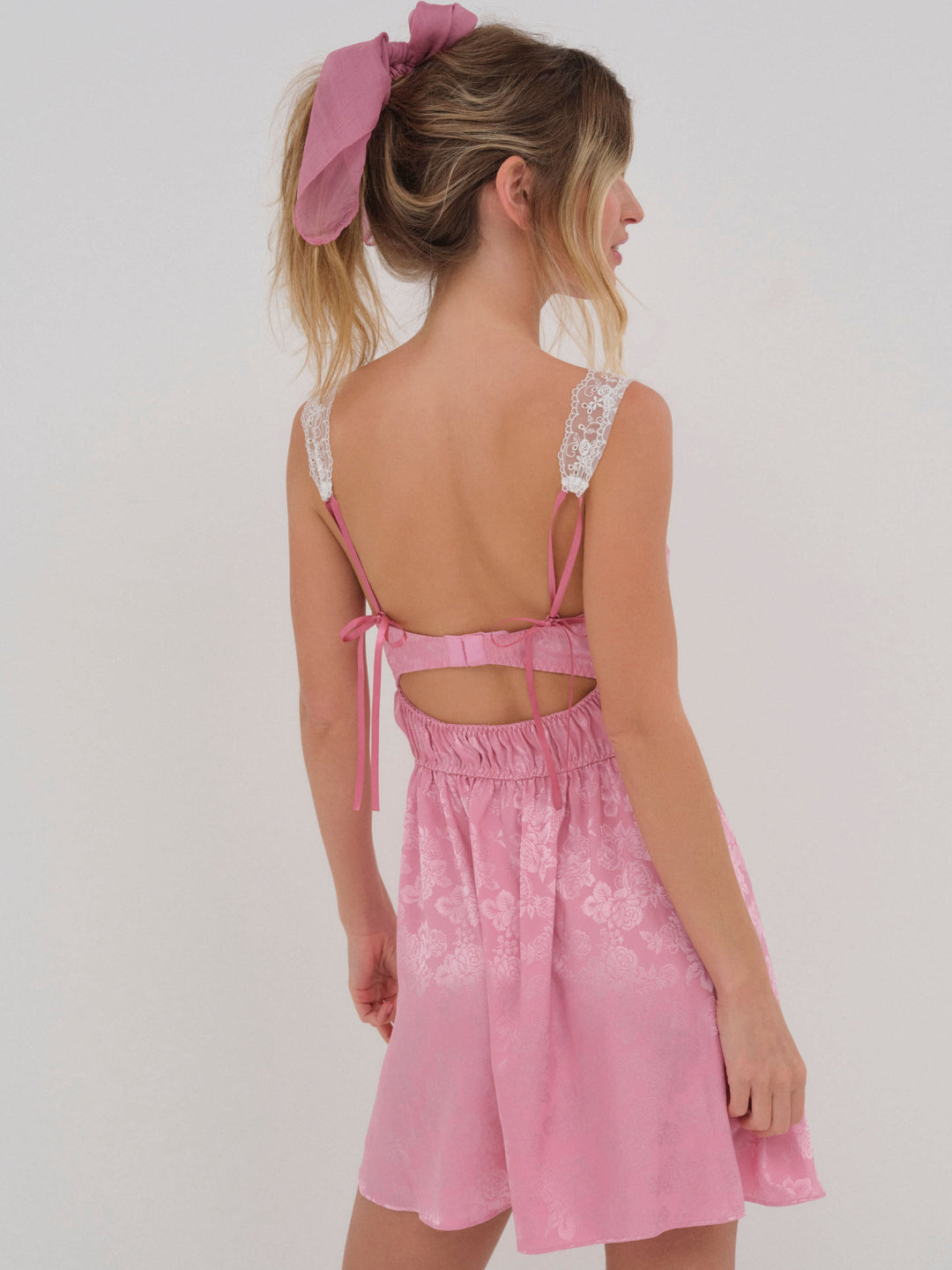 Rose Milk Eyelet Slip Dress - Pink | For Love and Lemons
