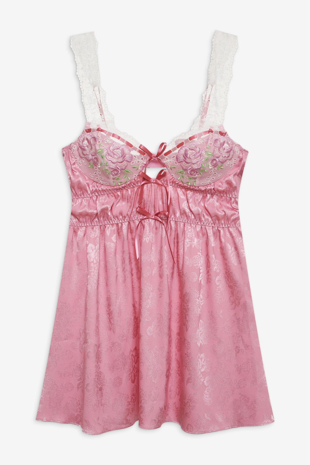 Rose Milk Eyelet Slip Dress - Pink | For Love and Lemons