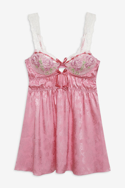 Rose Milk Eyelet Slip Dress - Pink | For Love and Lemons
