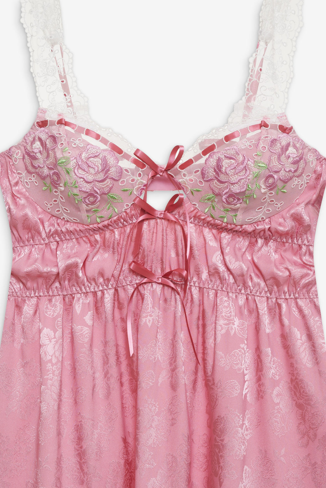Rose Milk Eyelet Slip Dress - Pink | For Love and Lemons