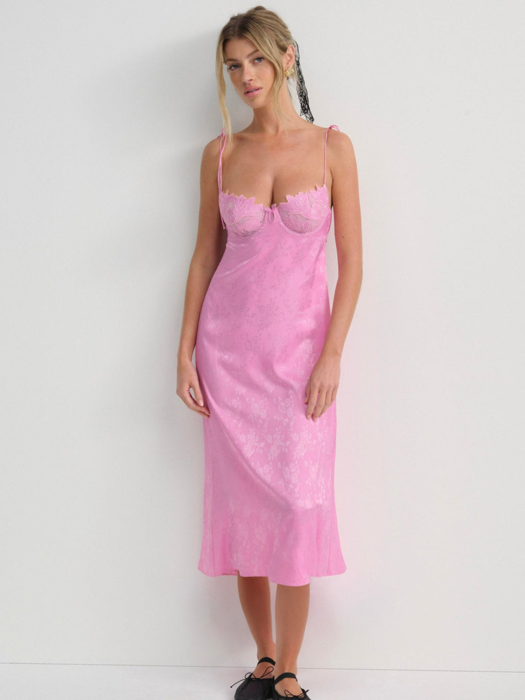 Maye Embroidered Slip Dress - Pink | For Love and Lemons