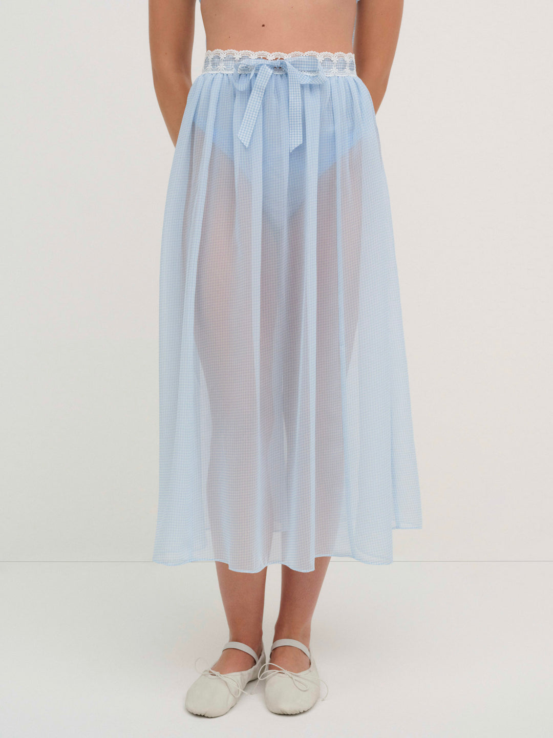 Dainty Doily Midi Skirt - Blue | For Love and Lemons