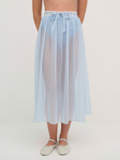 Dainty Doily Midi Skirt - Blue | For Love and Lemons