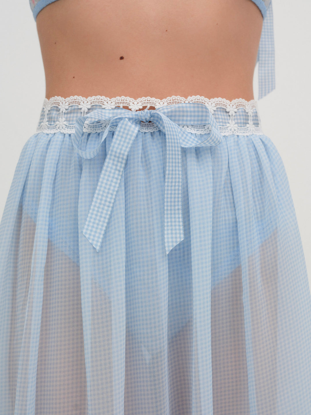 Dainty Doily Midi Skirt - Blue | For Love and Lemons