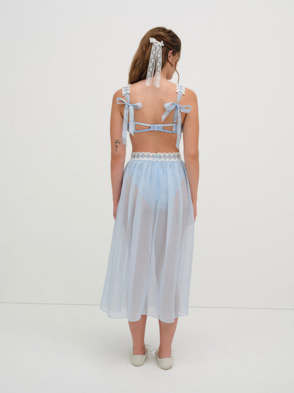 Dainty Doily Midi Skirt - Blue | For Love and Lemons