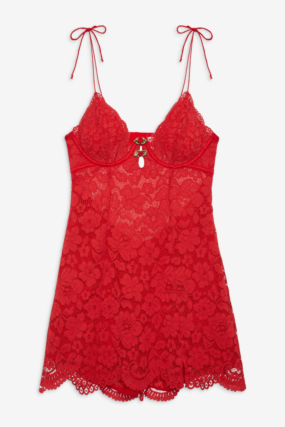Creamsicle Lace Slip Dress - Red | For Love and Lemons