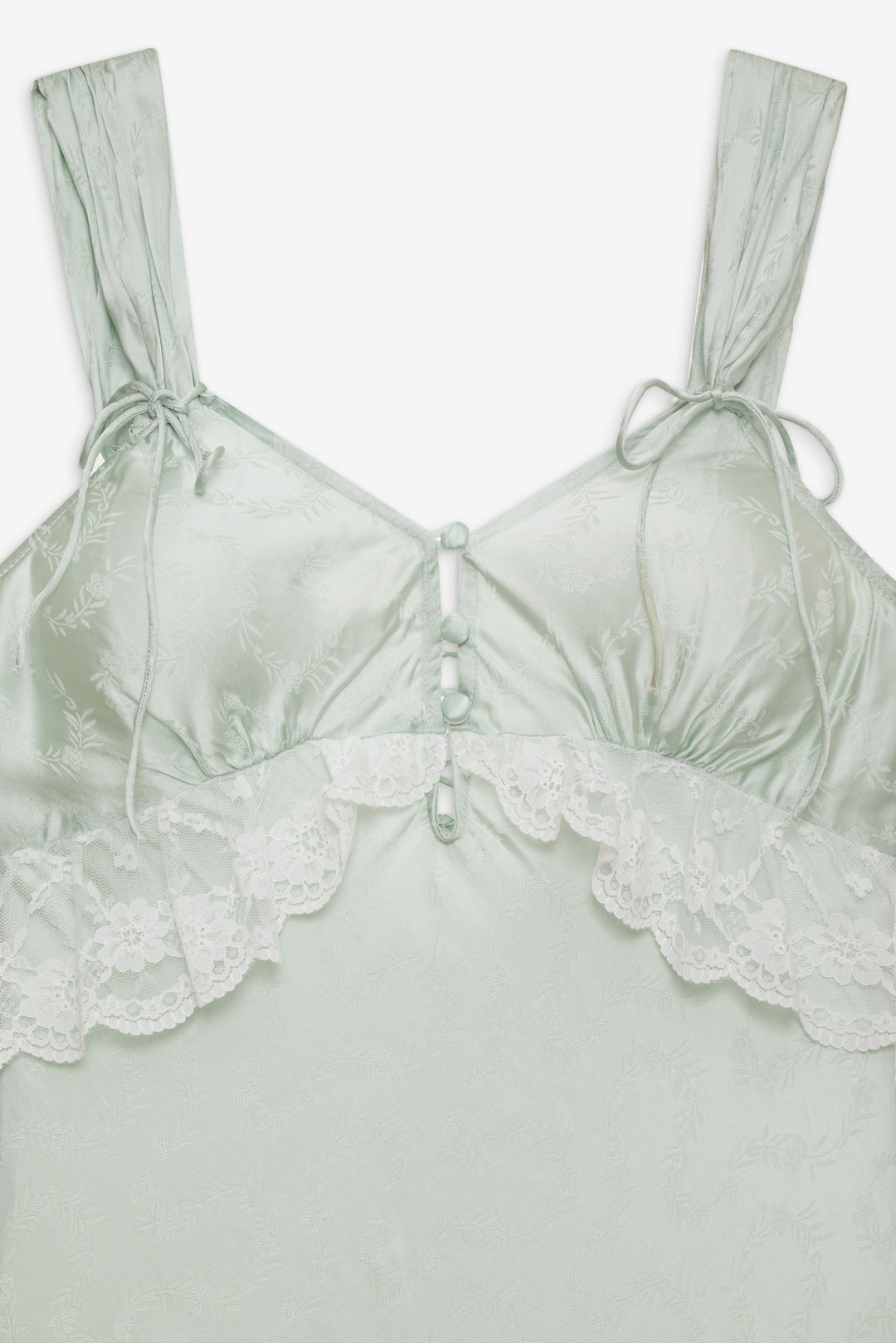 Mint Twist Jacquard Midi Slip Dress - Mint | For Love and Lemons
