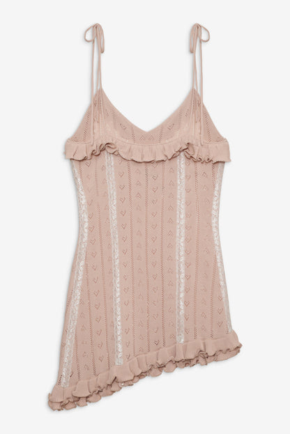 Eloise Asymmetric Knit Dress - Peach | For Love and Lemons